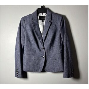 NWT Banana Republic Blue Wool Blend  Button Blazer Jacket Petite 2P